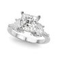 Tapered Baguette & Oval Accented Engagement Ring
