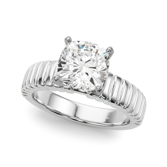 Textured Solitaire Engagement Ring