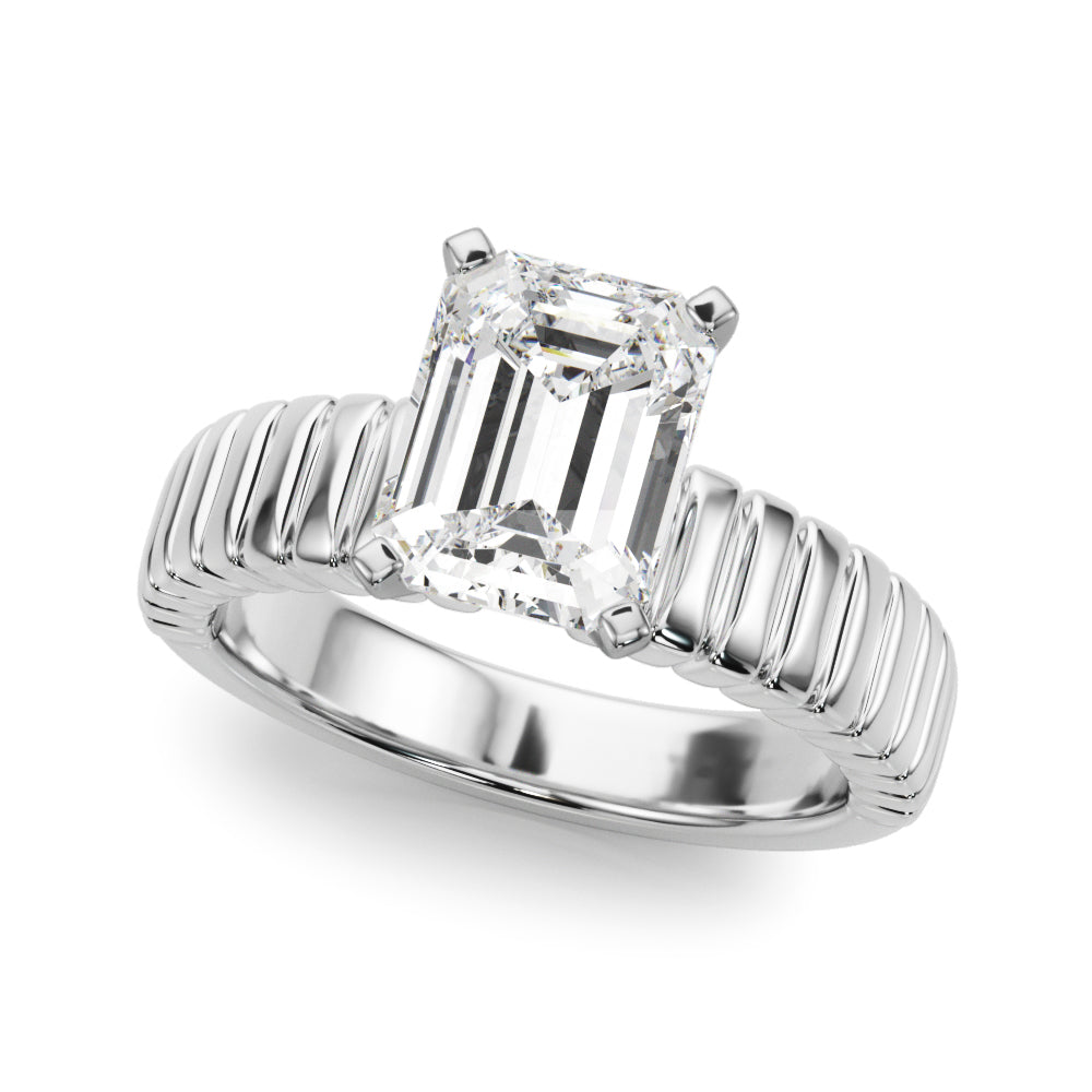 Textured Solitaire Engagement Ring