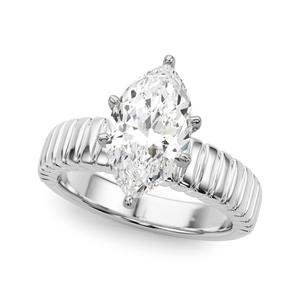 Textured Solitaire Engagement Ring