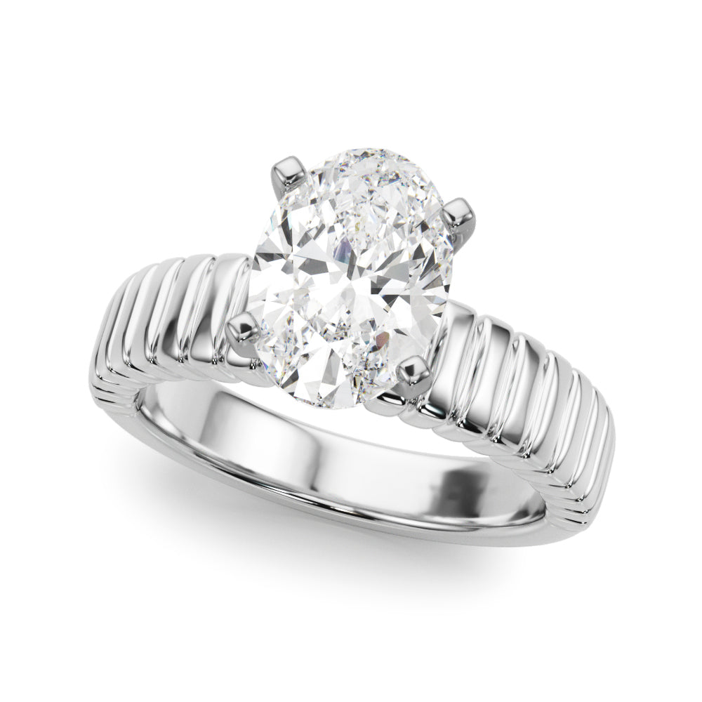 Textured Solitaire Engagement Ring