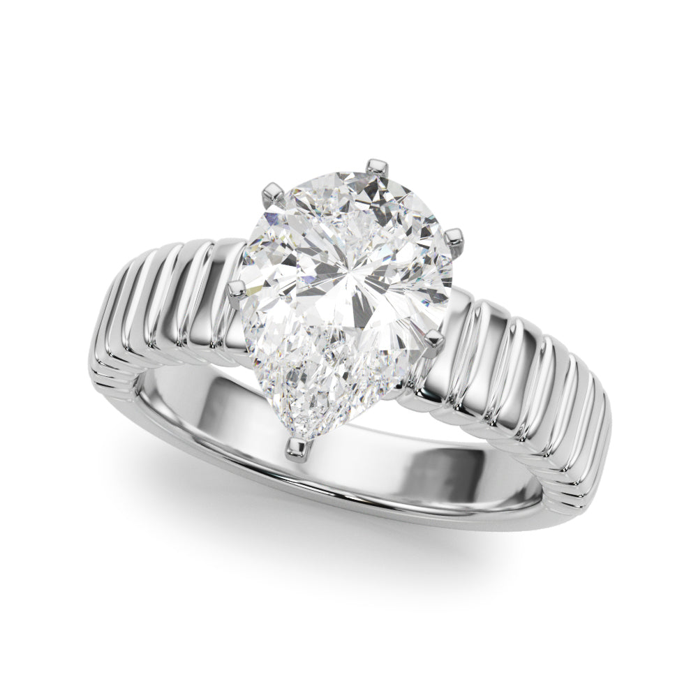 Textured Solitaire Engagement Ring