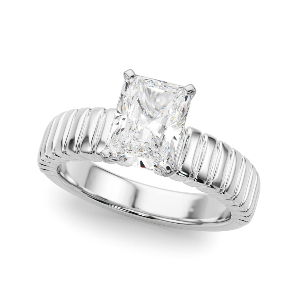 Textured Solitaire Engagement Ring