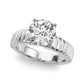 Textured Solitaire Engagement Ring