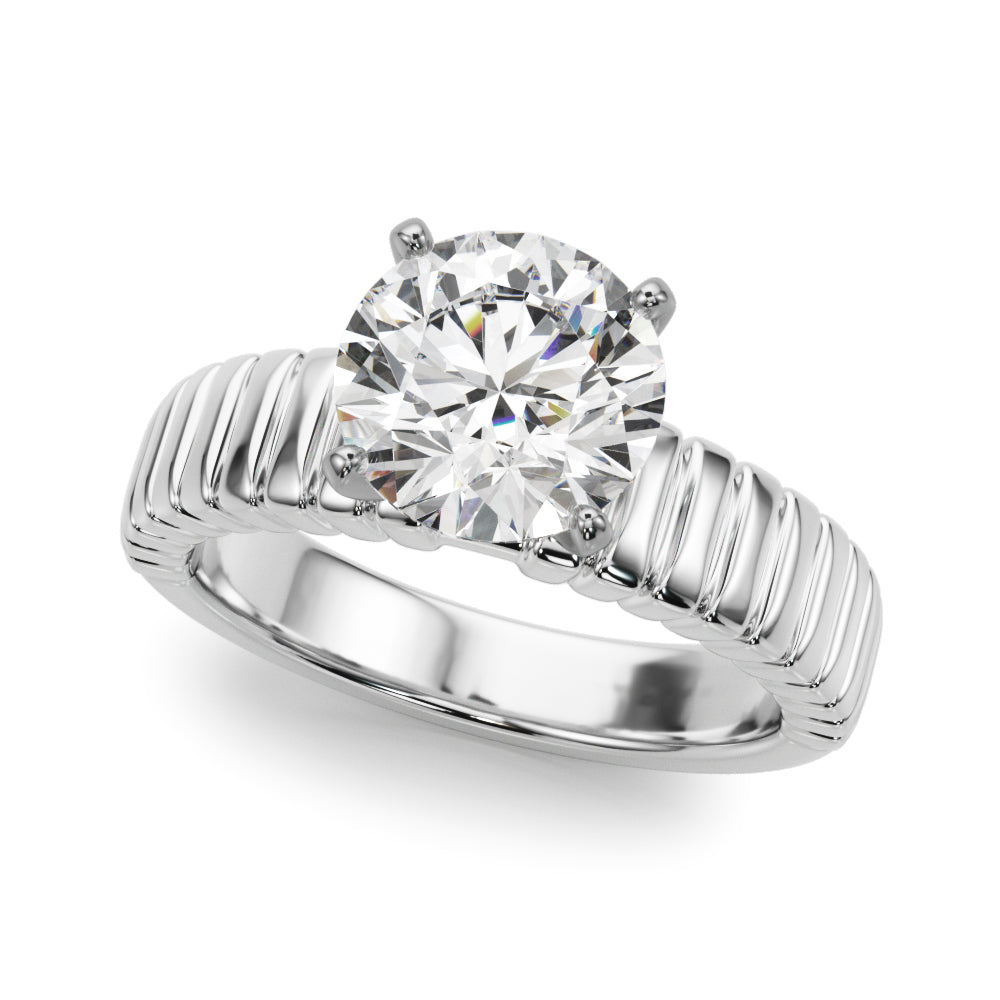 Textured Solitaire Engagement Ring