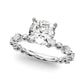Alternating Bead & Diamond Engagement Ring