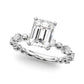 Alternating Bead & Diamond Engagement Ring