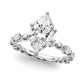 Alternating Bead & Diamond Engagement Ring