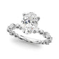 Alternating Bead & Diamond Engagement Ring