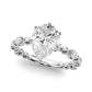 Alternating Bead & Diamond Engagement Ring