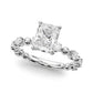 Alternating Bead & Diamond Engagement Ring