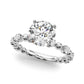 Alternating Bead & Diamond Engagement Ring