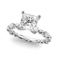 Alternating Bead & Diamond Engagement Ring