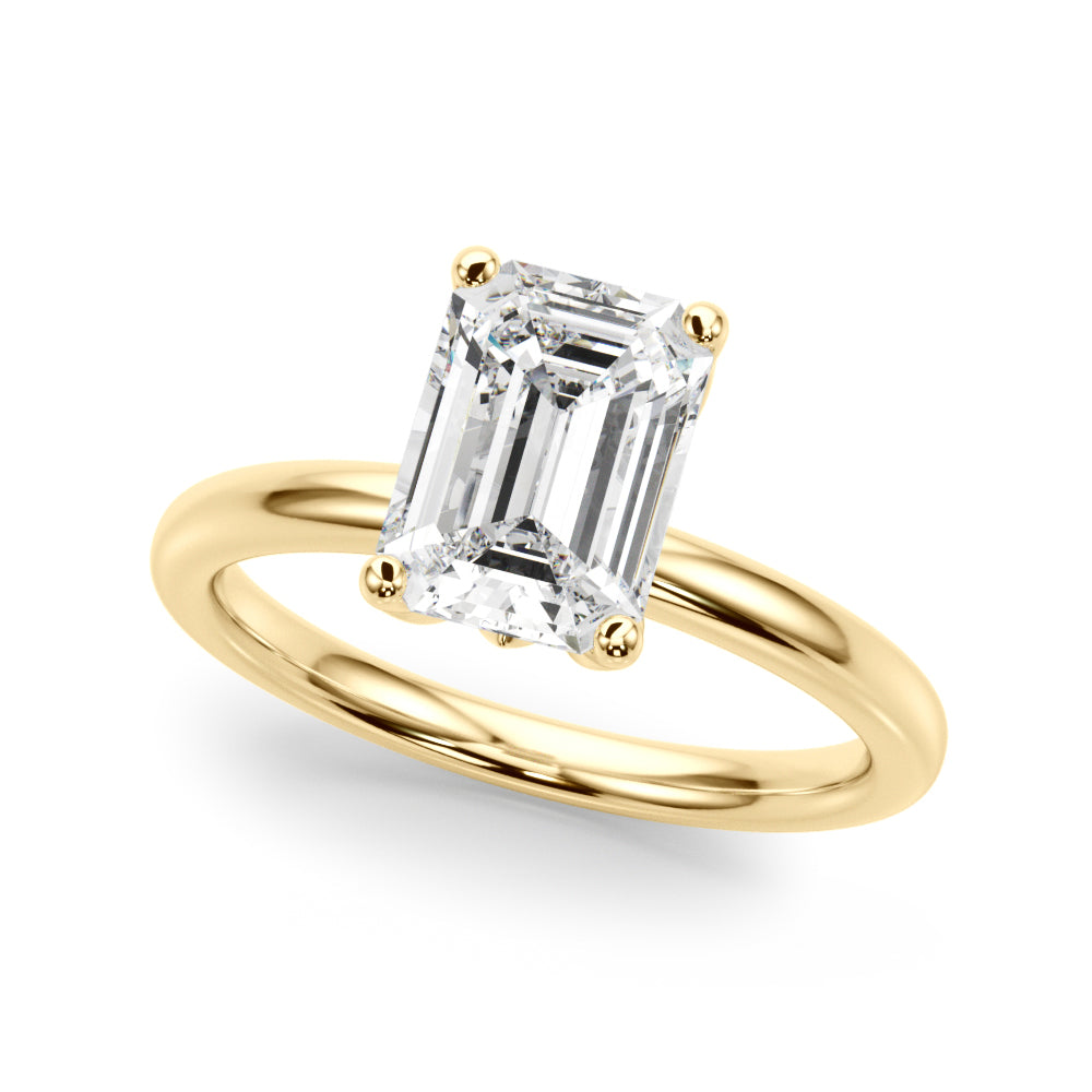 Floral Emerald Cut Engagement Ring