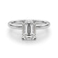 Floral Emerald Cut Engagement Ring