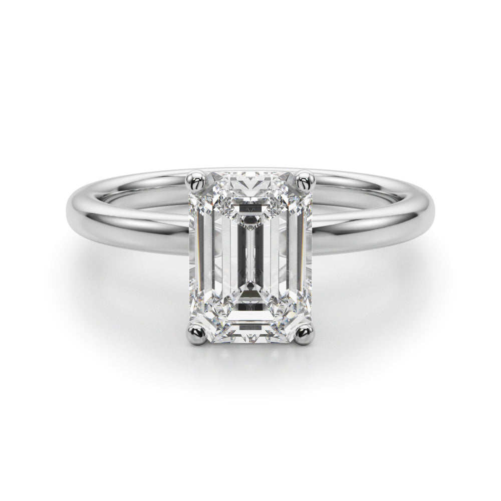 Floral Emerald Cut Engagement Ring