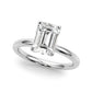 Floral Emerald Cut Engagement Ring