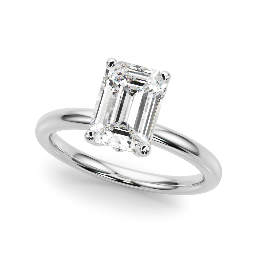 Floral Emerald Cut Engagement Ring