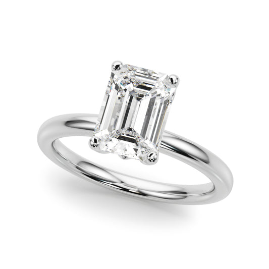 Floral Emerald Cut Engagement Ring