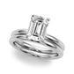 Floral Emerald Cut Engagement Ring