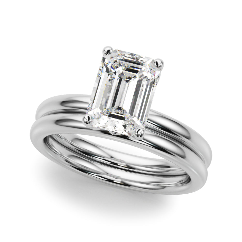 Floral Emerald Cut Engagement Ring