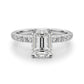 Floral Emerald Cut Engagement Ring
