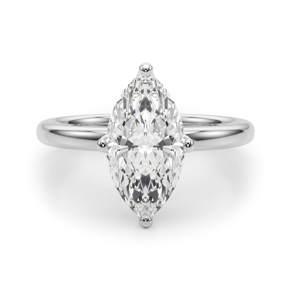 Floral Marquise Engagement Ring