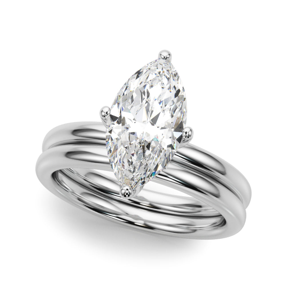 Floral Marquise Engagement Ring