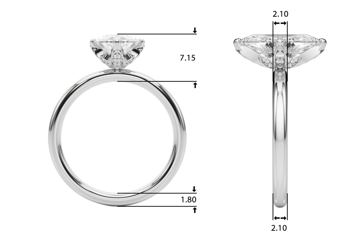 Floral Marquise Engagement Ring