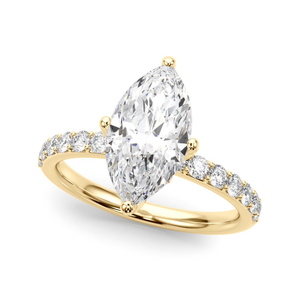 Floral Marquise Engagement Ring