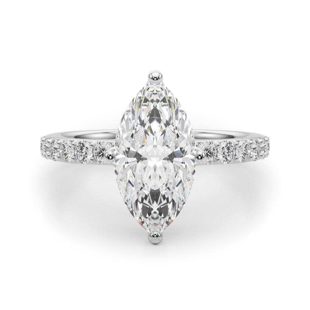 Floral Marquise Engagement Ring