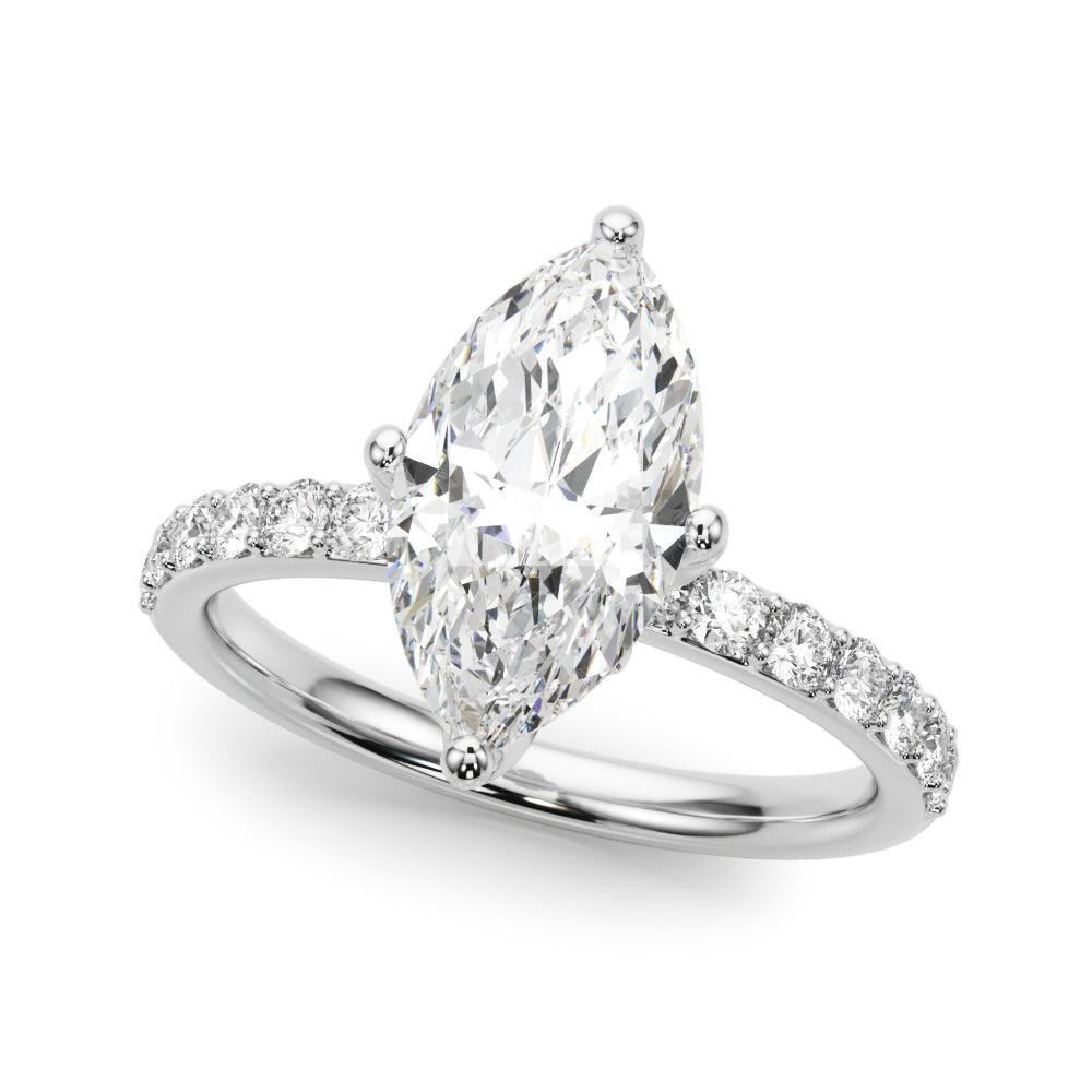 Floral Marquise Engagement Ring