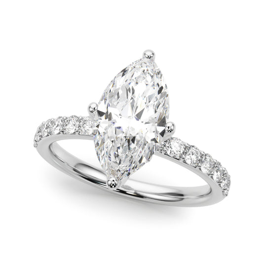 Floral Marquise Engagement Ring
