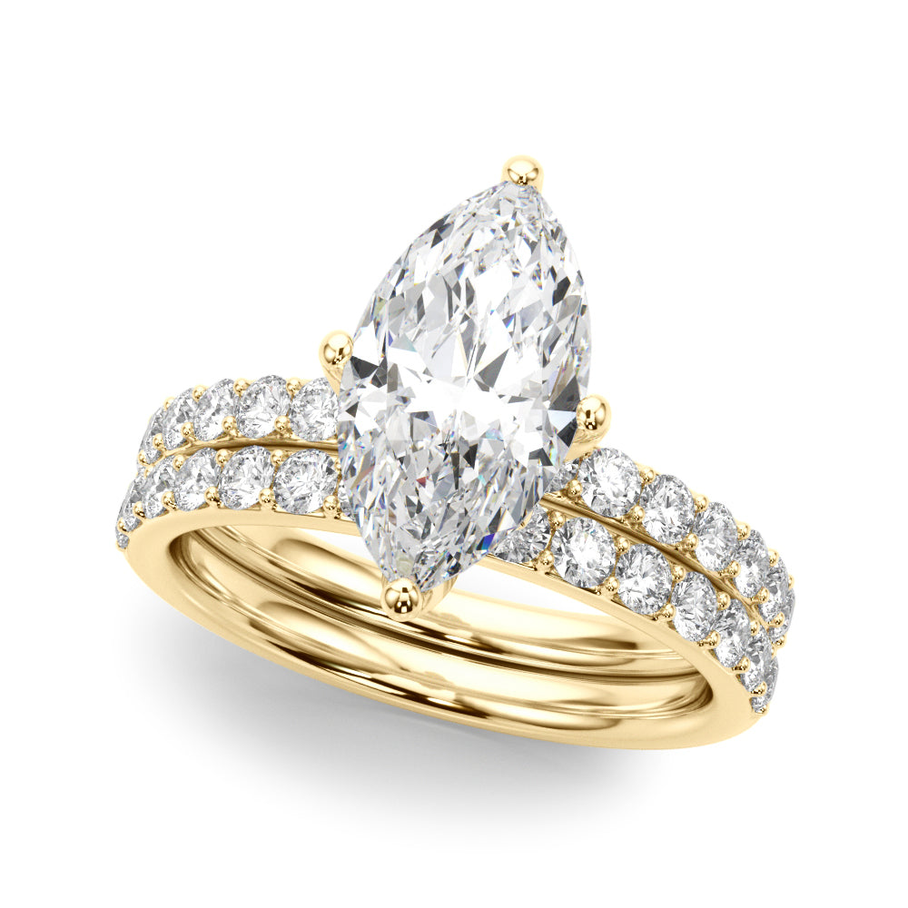 Floral Marquise Engagement Ring