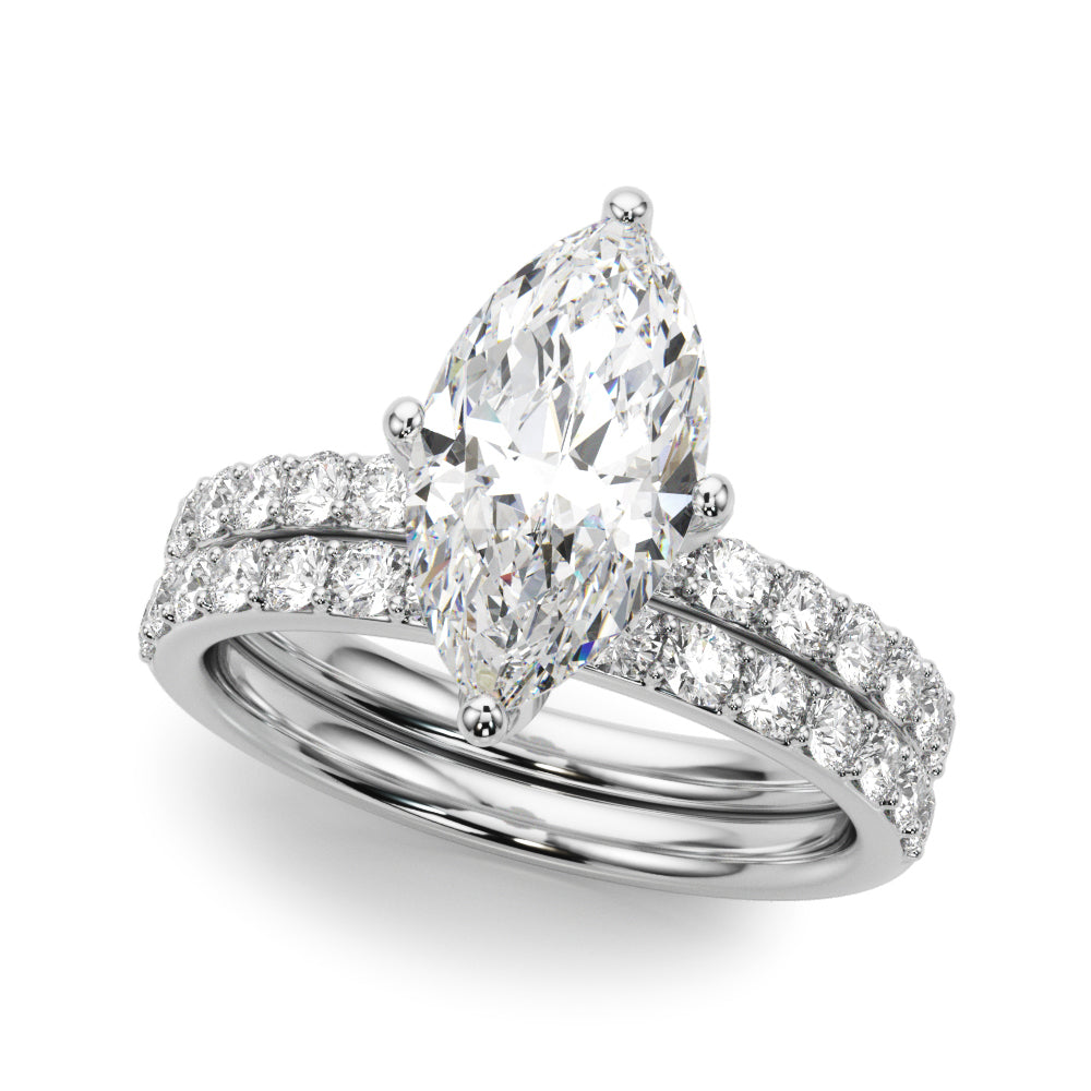 Floral Marquise Engagement Ring