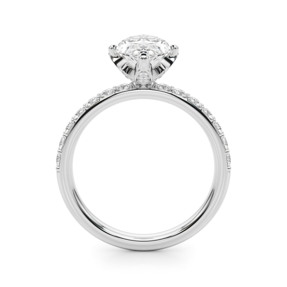 Floral Marquise Engagement Ring