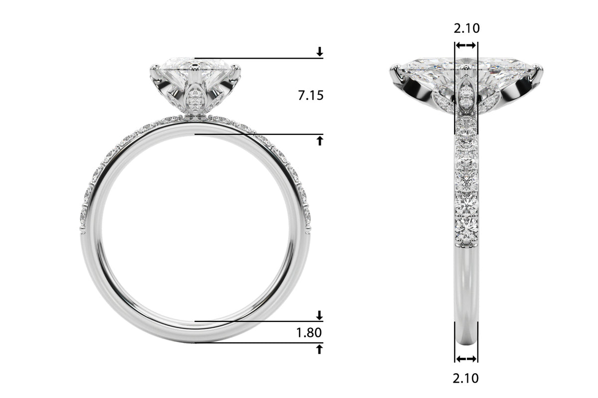 Floral Marquise Engagement Ring