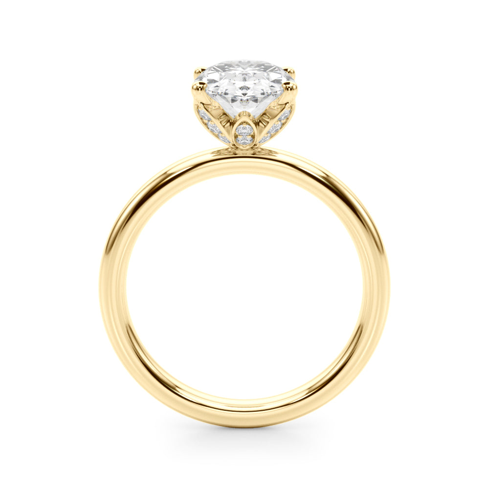 Floral Oval Engagement Ring