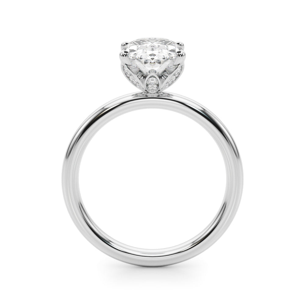 Floral Oval Engagement Ring