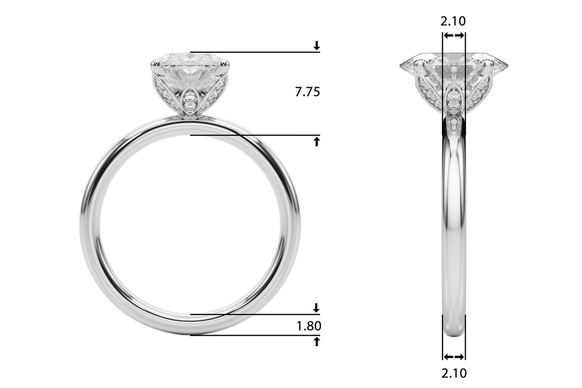 Floral Oval Engagement Ring