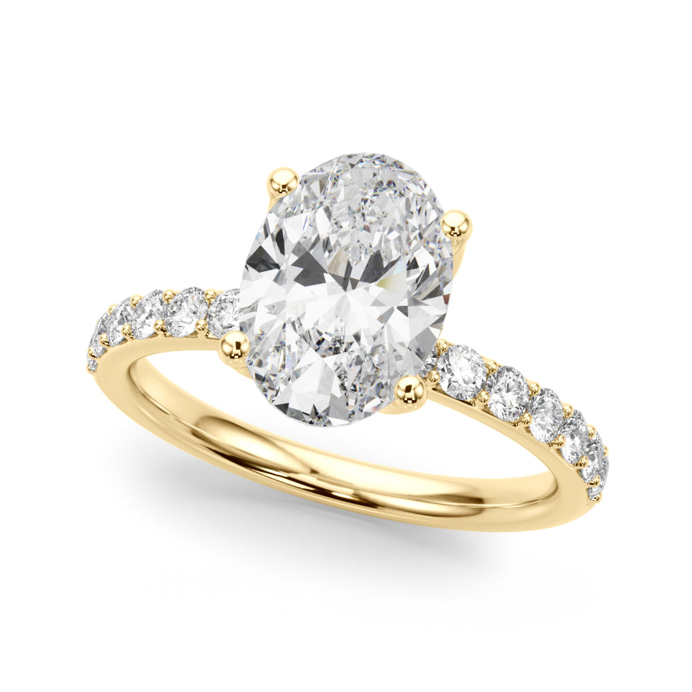 Floral Oval Engagement Ring