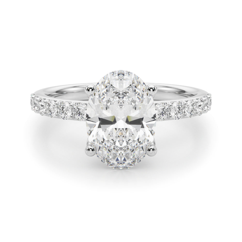 Floral Oval Engagement Ring