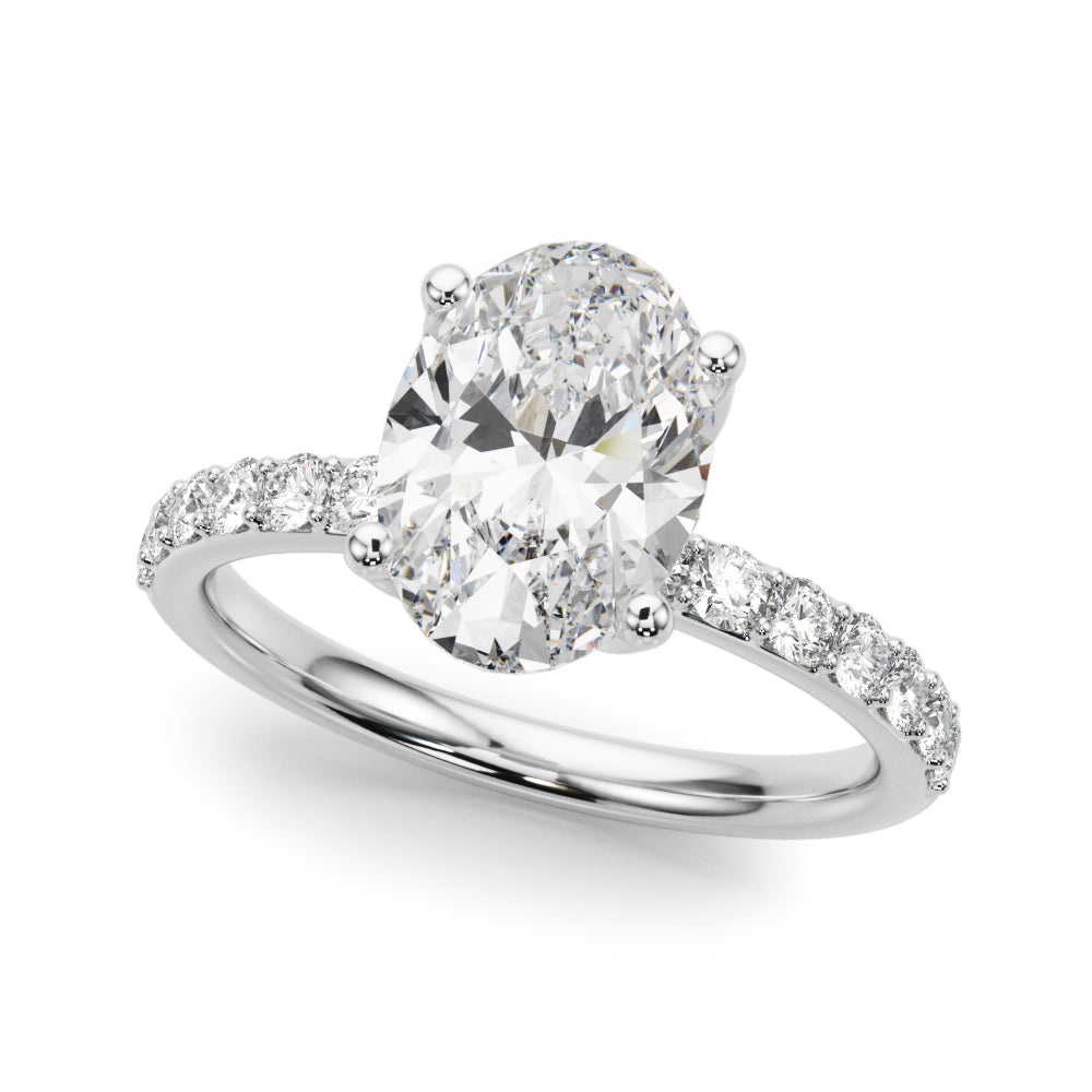 Floral Oval Engagement Ring