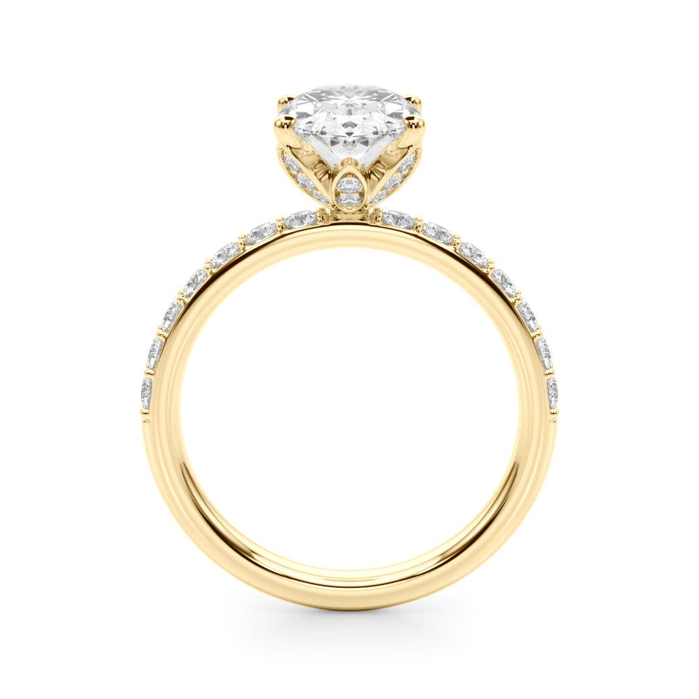 Floral Oval Engagement Ring