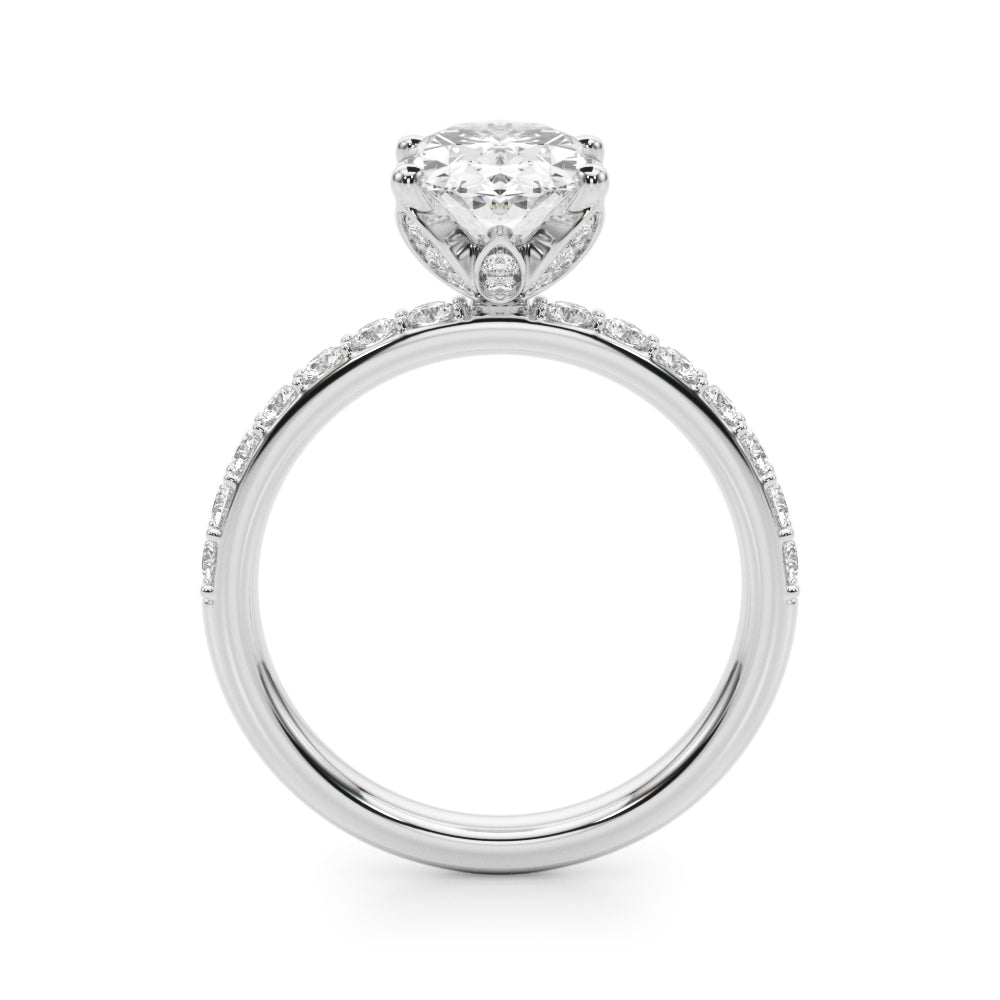 Floral Oval Engagement Ring