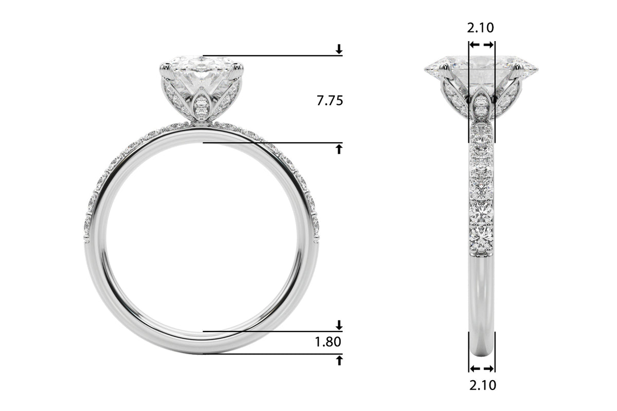 Floral Oval Engagement Ring