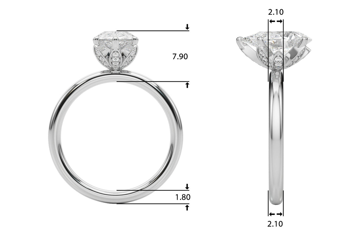 Floral Inspired Pear Engagement Ring