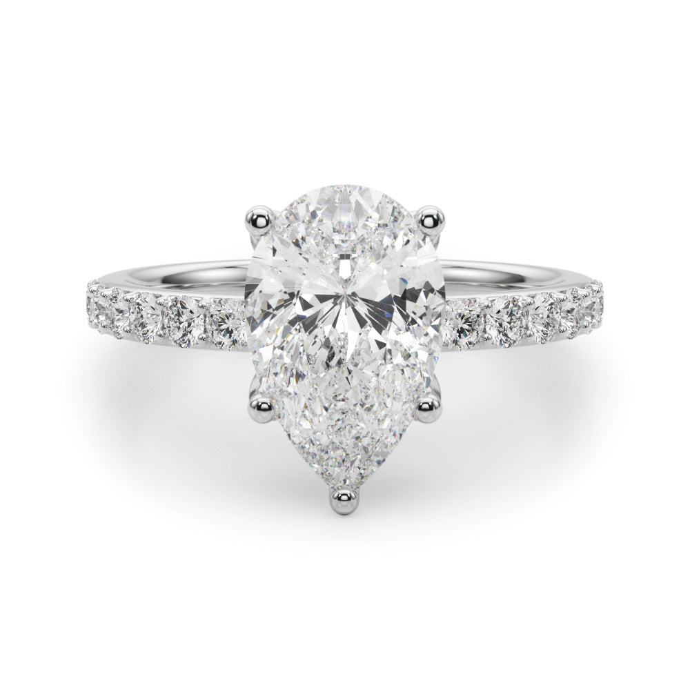 Floral Inspired Pear Engagement Ring