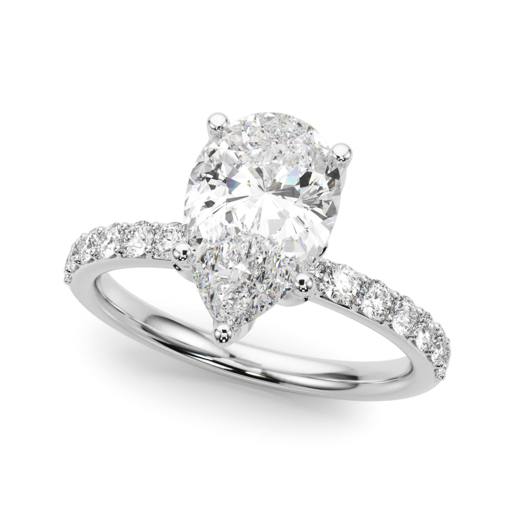 Floral Inspired Pear Engagement Ring