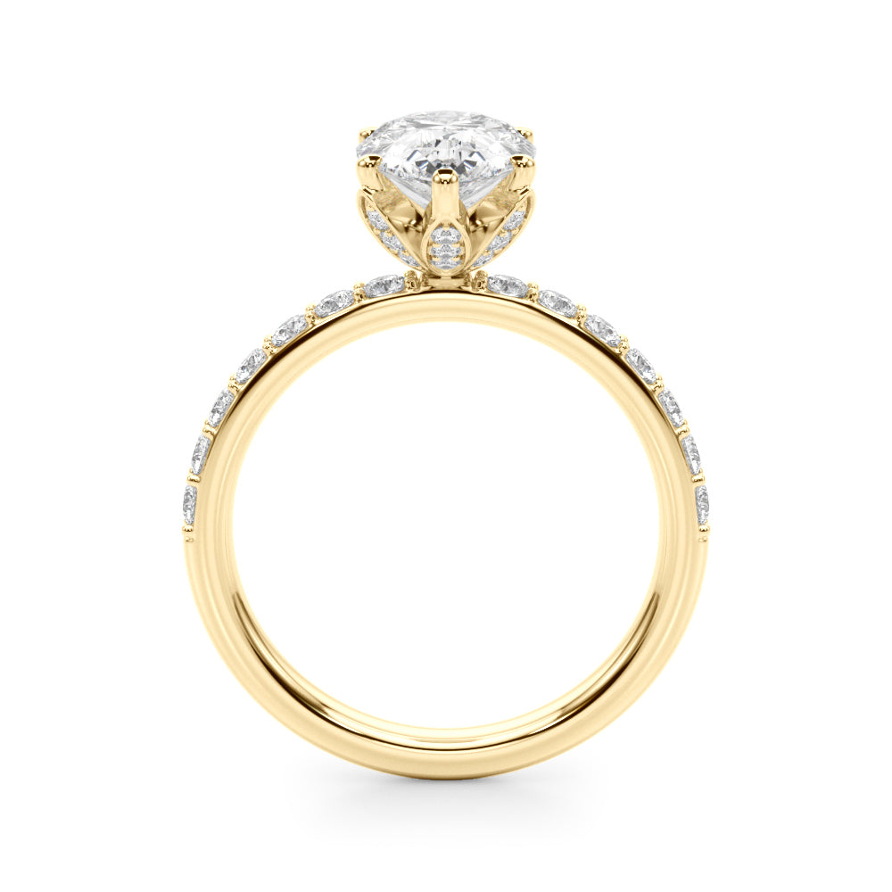 Floral Inspired Pear Engagement Ring